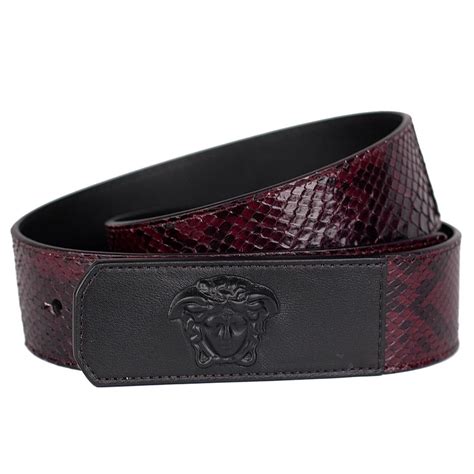 burgundy versace belt